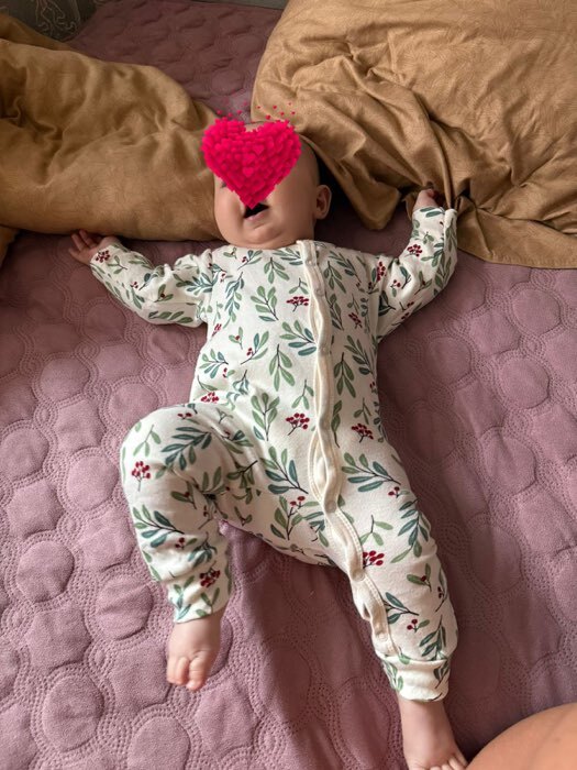 Фотография покупателя товара Комбинезон детский «Крошка Я» Christmas, рост 68-74 см, молочный - Фото 1