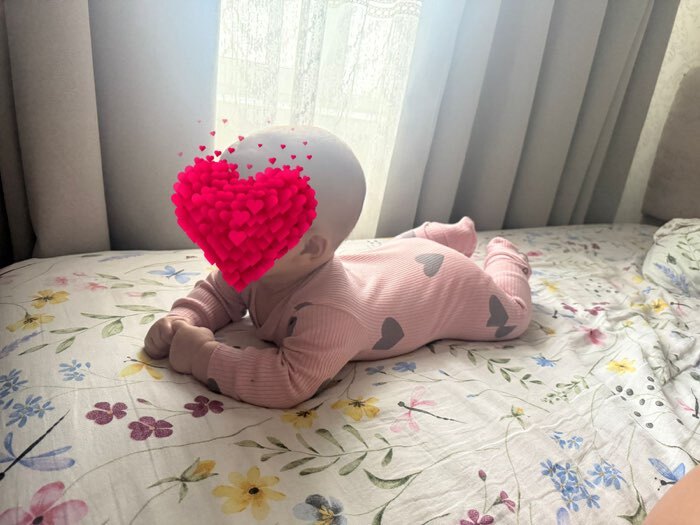 Фотография покупателя товара Комбинезон Крошка Я «Сердца», рост 62-68 см, цвет розовый - Фото 1