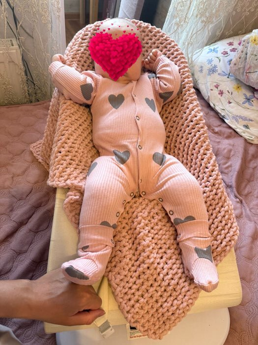 Фотография покупателя товара Комбинезон Крошка Я «Сердца», рост 62-68 см, цвет розовый - Фото 2