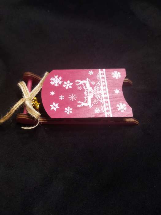 Фотография покупателя товара Елочная игрушка «Санки с узорами», 2.3×5.5×13 см - Фото 1