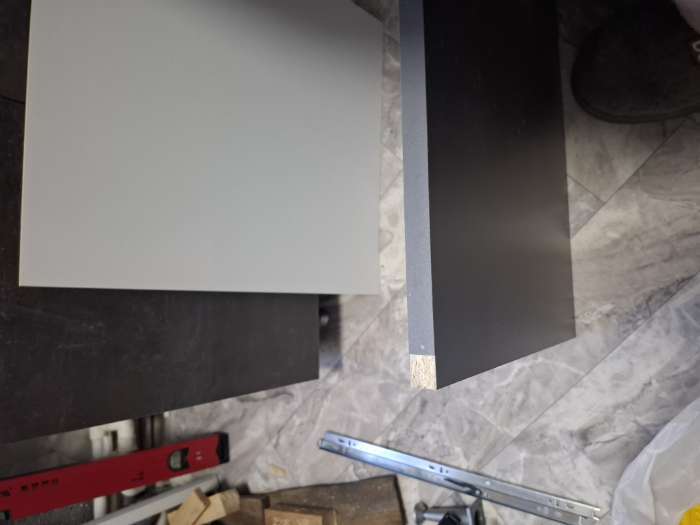 Фотография покупателя товара Кухонный гарнитур в потолок «Рио №4», 2400 мм, цвет бетон светлый/бетон тёмный/графит/дуб вотан - Фото 3