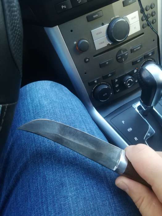 Фотография покупателя товара Нож Пчак Шархон - текстолит, клинок заточка от середины ШХ-15 (12-14 см)