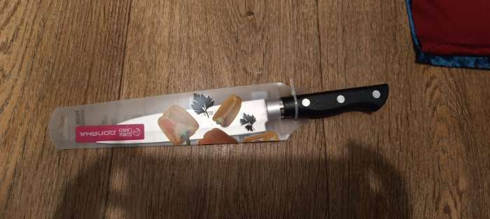 Фотография покупателя товара Нож кухонный Доляна «Кронос», лезвие 20 см, чёрный - Фото 1