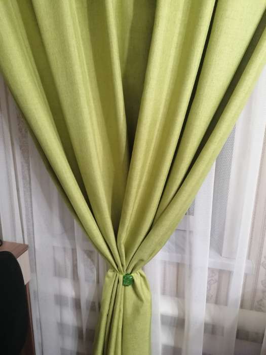 Фотография покупателя товара Подхват для штор «Квадрат блёстками», 3,5 × 3,5 см, цвет зелёный