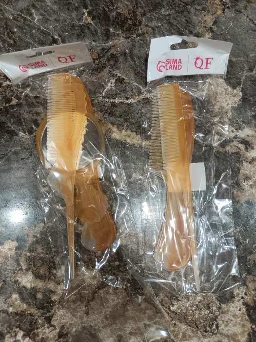 Фотография покупателя товара Набор парикмахерский, 4 предмета, 22(±1) см, цвет «янтарный» - Фото 1