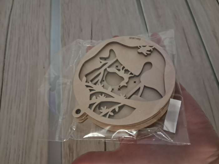 Фотография покупателя товара Заготовки для творчества. Деревянная ёлочная подвеска «Новый год! Лисёнок» - Фото 1