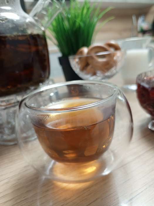 Фотография покупателя товара Чайный набор Bella Tenero «Эко», 6 предметов: чайник 900 мл, подставка, 4 пиалы 130 мл, стекло, прозрачный - Фото 2