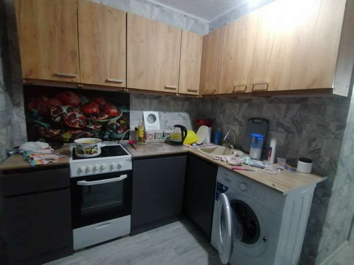 Фотография покупателя товара Кухонный гарнитур угловой «Лира», с столешницей, 1300×2000 мм, цвет кашемир/дуб крафт золотой/дуб кера - Фото 3