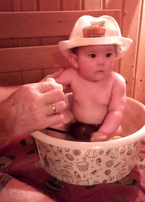 Фотография покупателя товара Таз хозяйственный «Русская банька», круглый, пластик, 15 л, бежевый - Фото 1