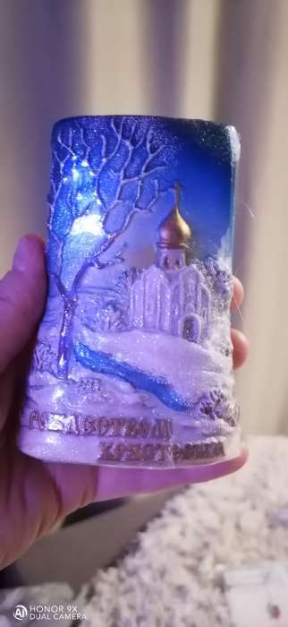 Фотография покупателя товара Свеча - цилиндр «Церковь на горке», 7.5×4×11 см - Фото 1