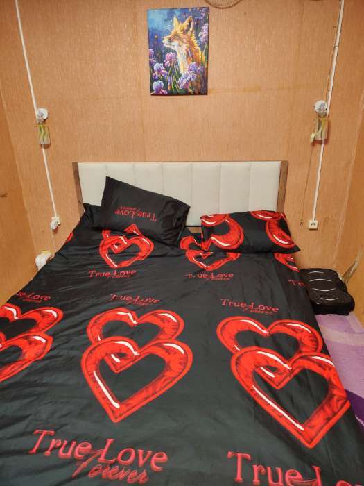 Фотография покупателя товара Кровать двуспальная «Ева», с мягким изголовьем, с основанием, 1600×2000 мм, цвет крафт табачный/кашемир - Фото 3