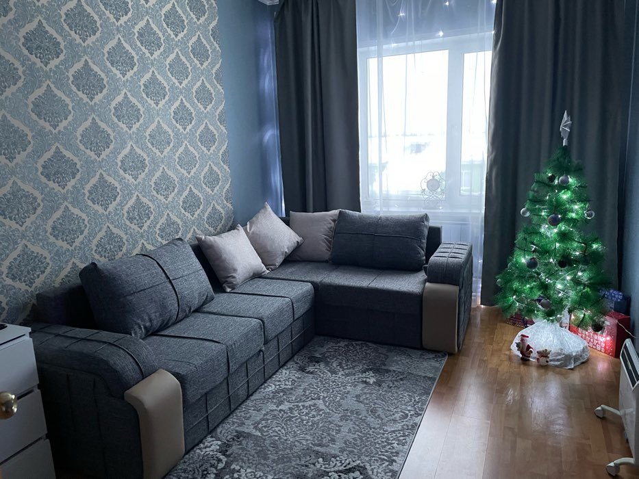 Фотография покупателя товара Угловой диван «Николь», дельфин, правый, микровельвет / экокожа, цвет бежевый / коричневый - Фото 1