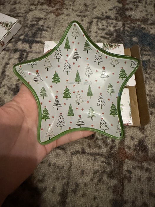 Фотография покупателя товара Блюдо новогоднее сервировочное Доляна «Ёлочка», d=14.5 см, стекло, белое, зелёное - Фото 1