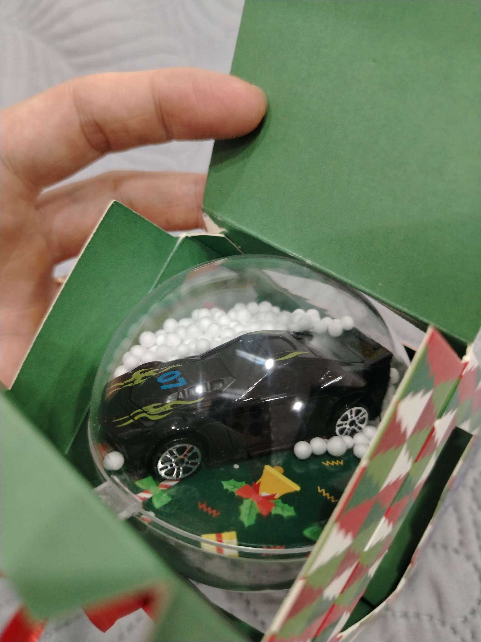 Фотография покупателя товара Ёлочный шар с игрушкой «Гоночная машинка», МИКС - Фото 17