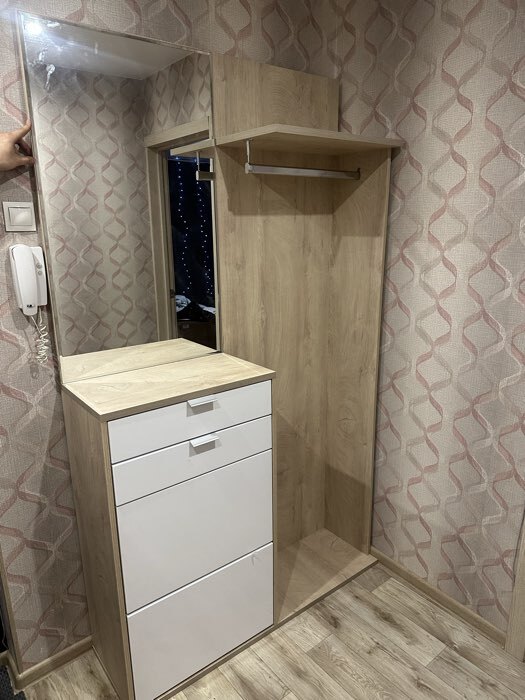 Фотография покупателя товара Прихожая «Нэкст 10.21», 1202×354×2100 мм, цвет дуб эндгрейн/белый глянец - Фото 1