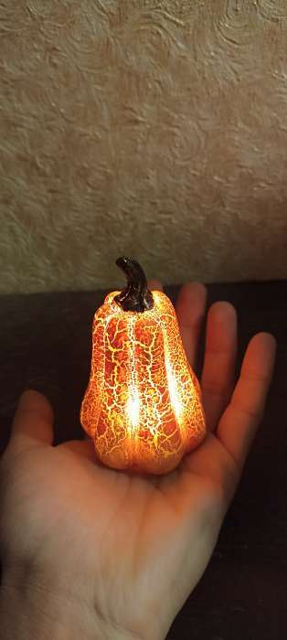 Фотография покупателя товара Светодиодная фигура «Тыква» 6×9×6 см, пластик, батарейки AG13×3 (в комплекте), свечение тёплое белое - Фото 1