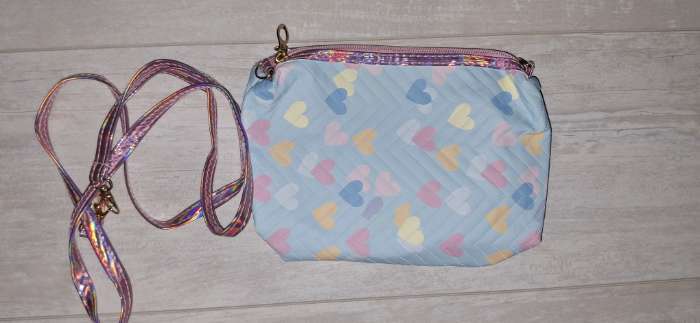 Фотография покупателя товара Сумка детская для девочки «Сердечки», на молнии, зелёная - Фото 1