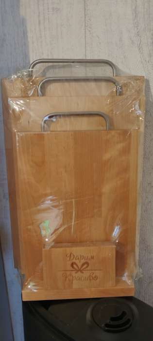 Фотография покупателя товара УЦЕНКА Набор досок разделочных «Прямоугольник» 3 шт. метал.ручка 34×22×1.8;31×20×1.8;26×18×1.8 см 73 - Фото 3