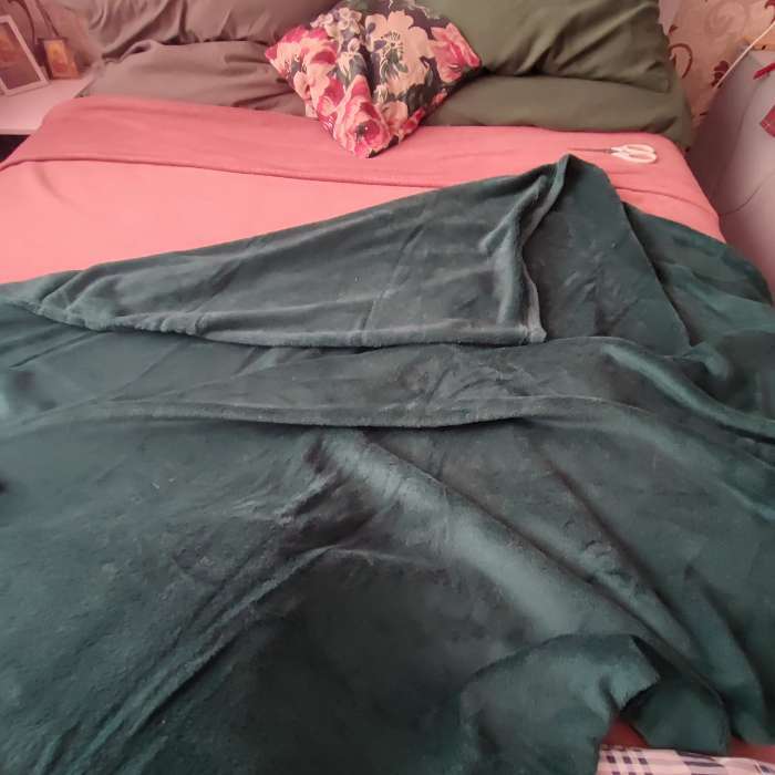 Фотография покупателя товара Плед «Этель», 200×220 см,100% п/э, корал-флис, мятный - Фото 4