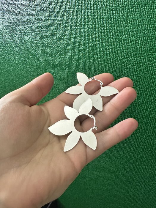 Фотография покупателя товара Серьги металл «Листья» этнос, цвет серебро - Фото 1